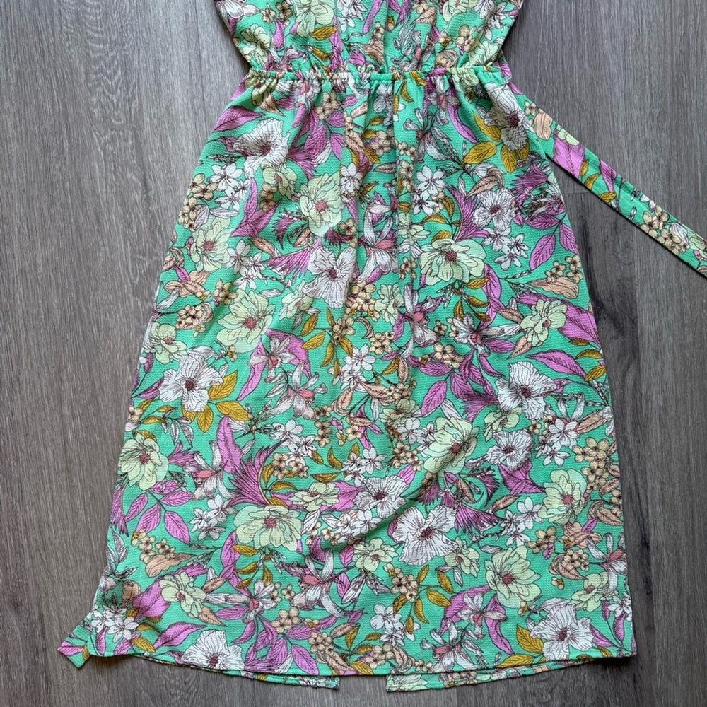 Monteau Mint Green Floral Midi Dress - Picture 10 of 10